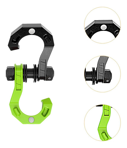 D Split Shackle Spare Parts Professional Towing Preto Verde