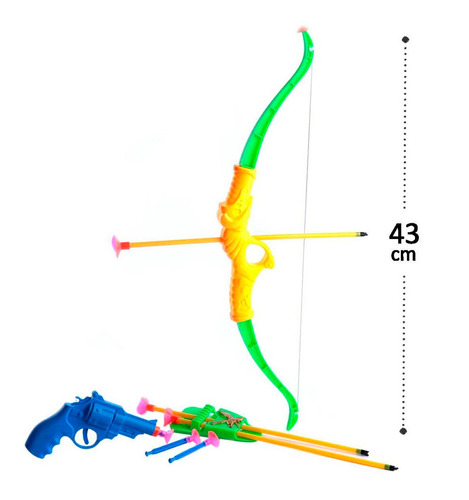 Arco Flecha  Arma Pistola Ventosa Lançar Atirar Brinquedo