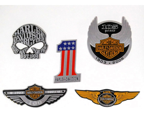 Emblema Insignia Chapa Harley Davidson Autoadhesivas Pack X5