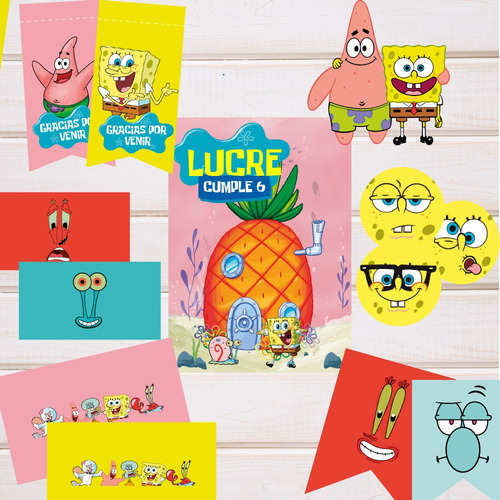 Kit Imprimible Personalizado Bob Esponja, Cumpleaños