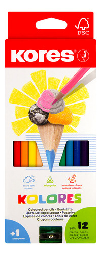Colores Lapiz De Dibujo Kores Kolores X12 Piezas