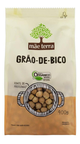 Grão-de-bico Orgânico Mãe Terra Pacote 400g