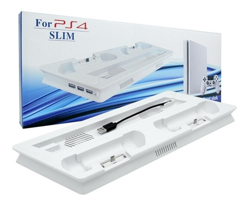 Base Suporte Cooler Carregador Usb Para Playstation Ps4 Slim