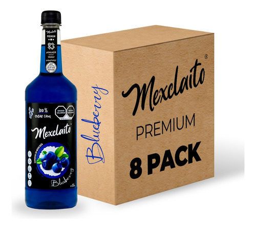 Mexclaito Premium Sabor Blueberry Pack 8 L Jarabe Endulzante