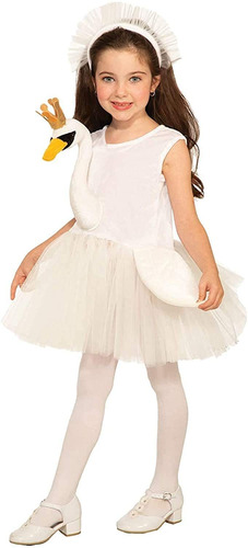 Chica S Swan Ballerina Traje Vestido Blanco Pequeño