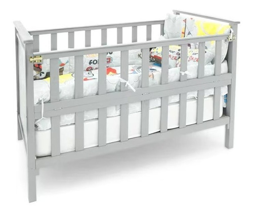 Cuna Para Bebe Diseño Clasico Barandal Plegable Madera 140cm