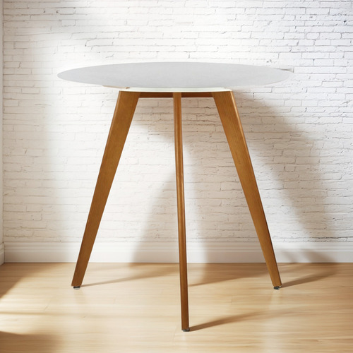 Mesa De Centro Mundo In Frankfurt 80cm Comedor Restaurante Color Blanco