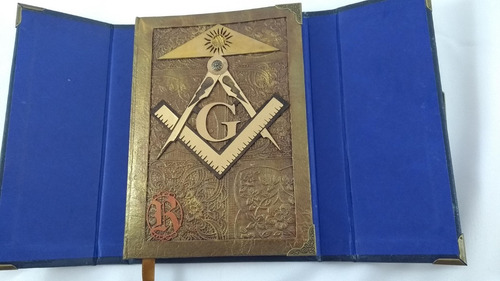 Imagem 3 de 7 de Grimório Maçom Artesanal Reciclato Capa Externa Corano Azul