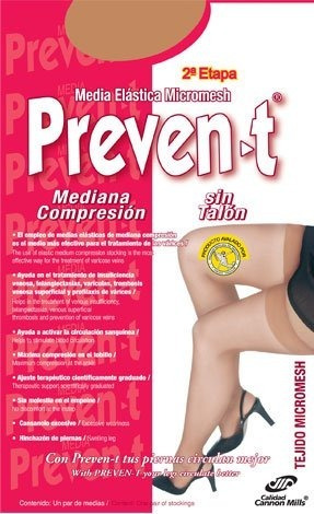 Media Elastica Preven-t Mediana Compresion Varices 6 Pack 