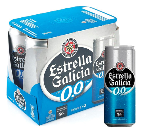 Pack X6 Cerveza Estrella Galicia Sin Alcohol Lata 330ml Ub