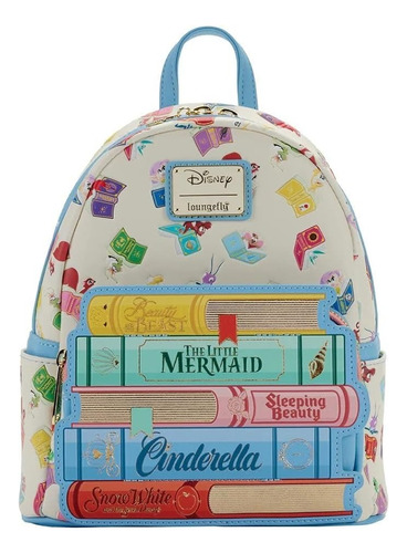 Loungefly Mochila Disney Libros De Princesas Color Blanco Diseño De La Tela Liso