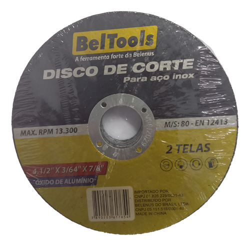 Disco De Corte Inox 4.1/2 X 3/64 Beltools Com 10 Unidades