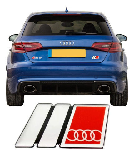 Emblema Adesivo Resinado Audi Res9 Cor Logo Audi Resinado