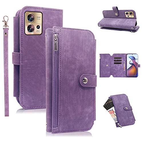 Funda Para Moto Edge 30 Fusion Moto S30 Pro Billetera Violet