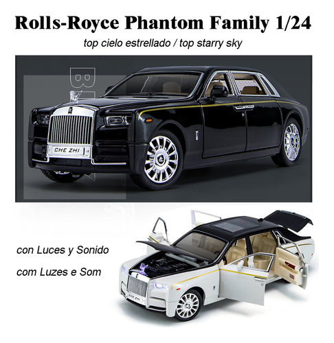 Rolls Royce Phantom Techo Estrellas Miniatura Metal Coche
