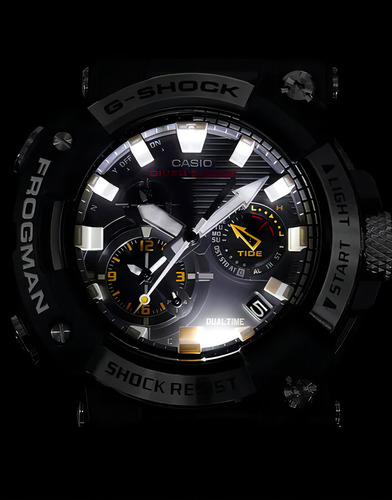 Relógio G-shock Frogman Gwf-a1000-1a2 * Casio + Cor Da Correia Azul-marinho Cor Do Bisel Preto E Prata Cor Do Fundo Preto