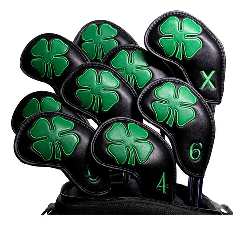 Golf Iron Covers Headcovers Club Head Cover 4 Leaf Clover 10