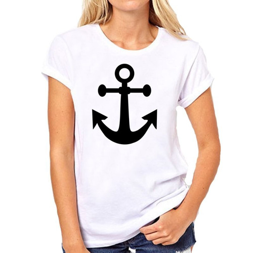 Remera De Mujer Ancla Sailor Marinero Mar Oceano Pin Up Barc