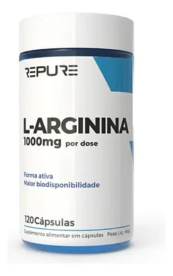Arginina 100% Pura Alta Absorção Energia Muscular L-arginina 120 Cápsulas - Repure