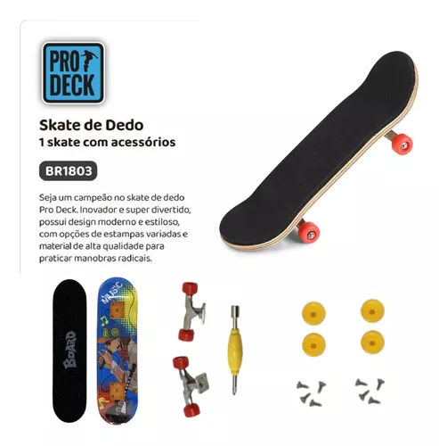 Kit 5 Skate Dedo Profissional C/ Lixa Rolamento FingerBoard