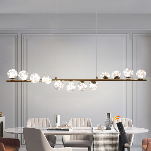 Eiinee 12 Luces Cristal Lámpara Colgante Cocina Led Dorado Metalico