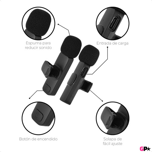 Par Microfonos Inalambrico Corbatero Usb Bluetooth P/ iPhone