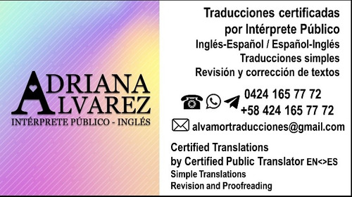 Imagen 1 de 10 de Traducciones Certificadas Intérprete Público Español Inglés