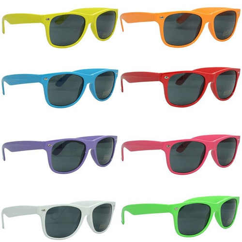 Lote 10 Lentes Wayfarer Varios Colores 