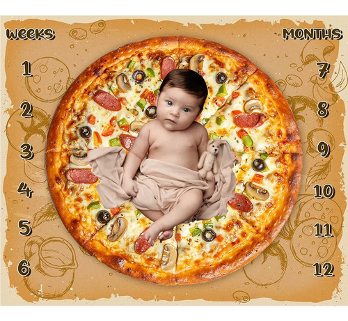Kikidor Gourmet Pizza Tema Bebé Hito Mensual Manta Niños Niñ