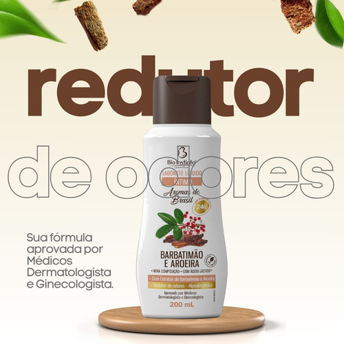 Sabonete Feminin Liquido Intimo Barbatimão-aroeira Tira Odor