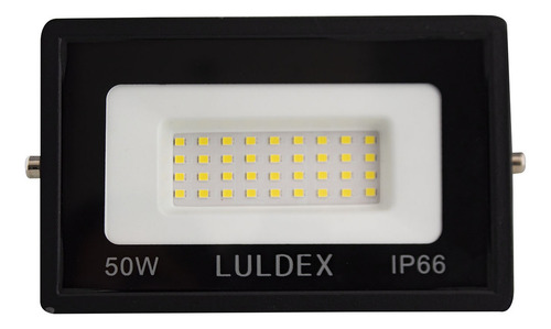 Reflector Led 50w Luz Blanca Fria Paquete 5 Piezas 110 Volts Carcasa Negro Luz Blanco Frío