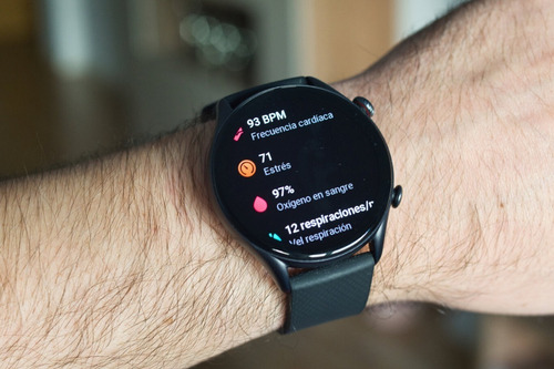 Smartwatch Amazfit GTR 3 Pro 1.45" caja 46mm de aleación de aluminio infinite black, malla infinite black de fluoroelastómero A2040