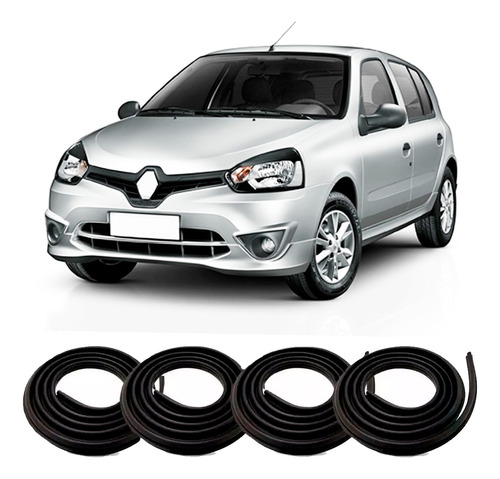 Kit Borrachas De Vedação Das 4 Portas Clio Hatch E Sedan