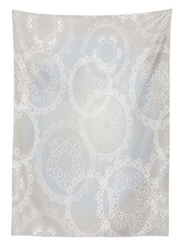 Ambesonne Pearls Tablecloth, CĂrculos Encaje Doily 1algd