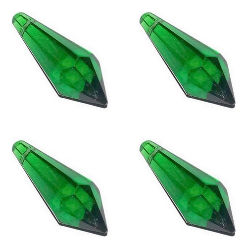 Silant 4 Prismas 4 Cm Cristal Color Verde Caireles Deco Chic