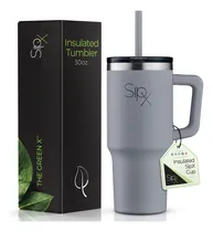 Comprar Vaso Aislante Sipx Con Tapa Y Pajita, 30 Oz. Vaso Con Asa Que Mantiene El Frío Durante 12 Horas, Termo Para Botella De Agua Con Tapa, Vasos De Café Aislantes Reutilizables Sin Bpa, Taza De Viaje