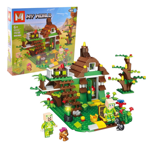 Bloques Para Armar My World Casa De Campo 392pcs Minecraft 392 Casa Campestre Con Árbol