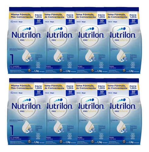 Pack X8 Nutrilon 1 Profutura Formula Infantil Pouch 1,2kg