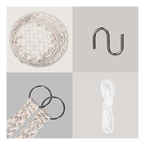 Hamacas Columpio De Macramé Con Bolsillo Lateral Beige