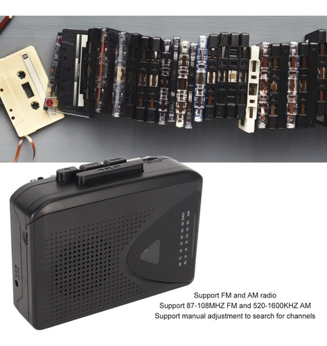 Reproductor De Casete Portátil, Radio Estéreo Am Fm Reproduc