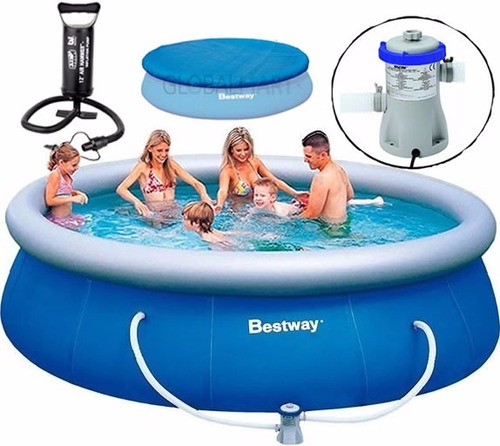 Pileta Bestway 396 X 84 + Bomba + Inflador + Cobertor