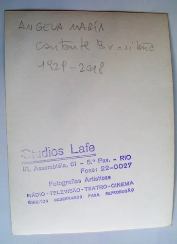 Angela Maria Foto Firmada Autografo Original Cantante Brasil (Usado)