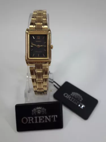 Reloj Orient Dorado Mini Rectangular De Dama Fubjj00bw