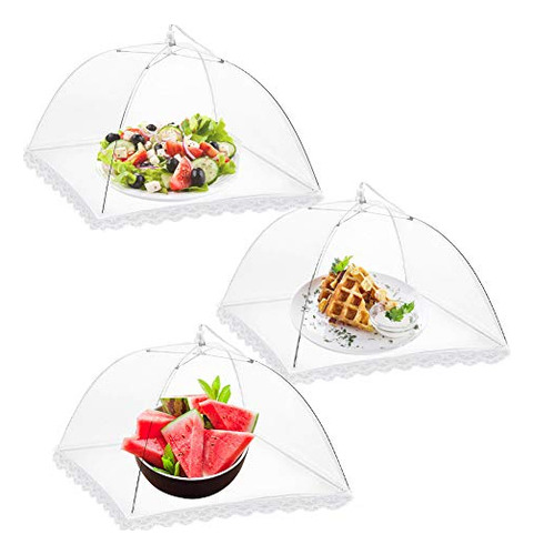 Onarway 6 Pack Food Covers 17 Inch Pop-up Mesh Plate Fy8gz