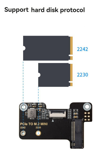 Placa Adaptadora Para Raspberry Pi5 Pcie A M.2 Compatible Co