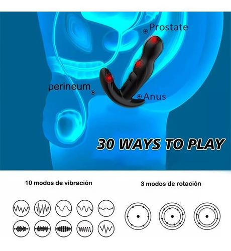 Imagen 9 de 9 de Vibrador Anal Vaginal Punto G Próstata Juguete Sexual