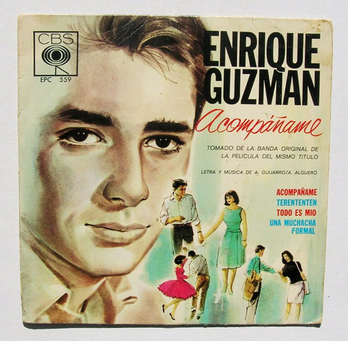 Enrique Guzman Acompañame Disco Vinil 45 Rpm, 1966