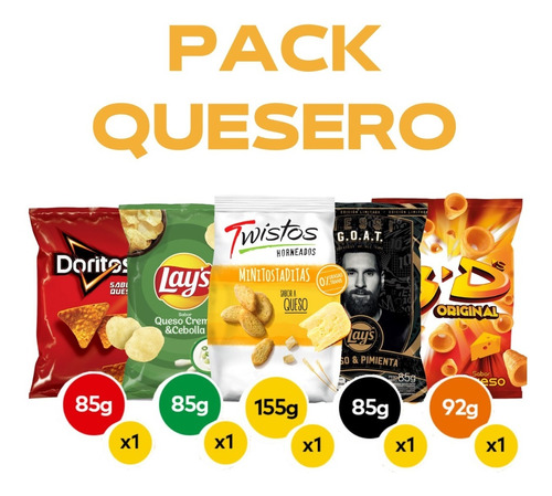 Imagen 1 de 6 de Pack Quesero X 502 Gr Snack | Snack Queso Picada