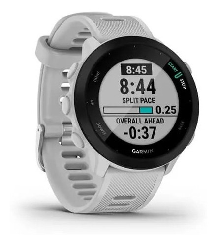 Reloj De Pulsera Inteligente Garmin Forerunner 55 Unisex Color de la correa Blanco Color del bisel Negro Color del fondo Negro