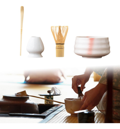 Juego De Té Matcha Batidor De Bambú Para Matcha Rosa